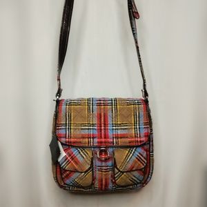 Vera Bradley Patchwork Plaid Saddle Bag New With Tags